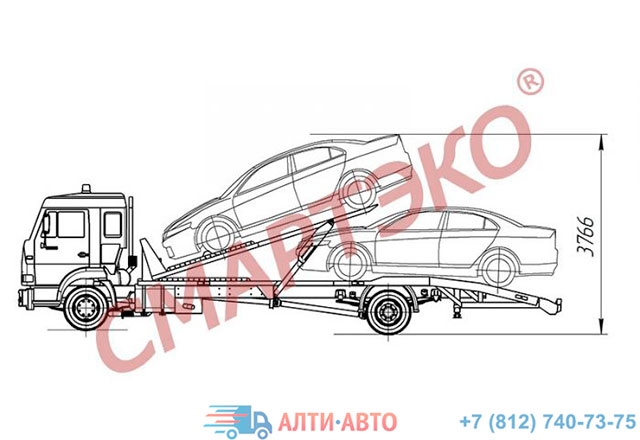 Купить эвакуатор КамАЗ-43085 на две машины в СПб